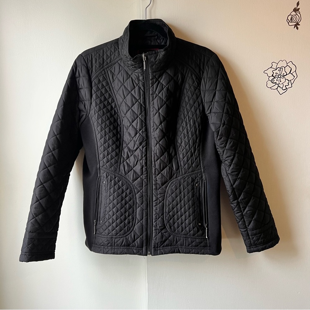 Weatherproof Black Quilted Women's Puffer Jacket Large